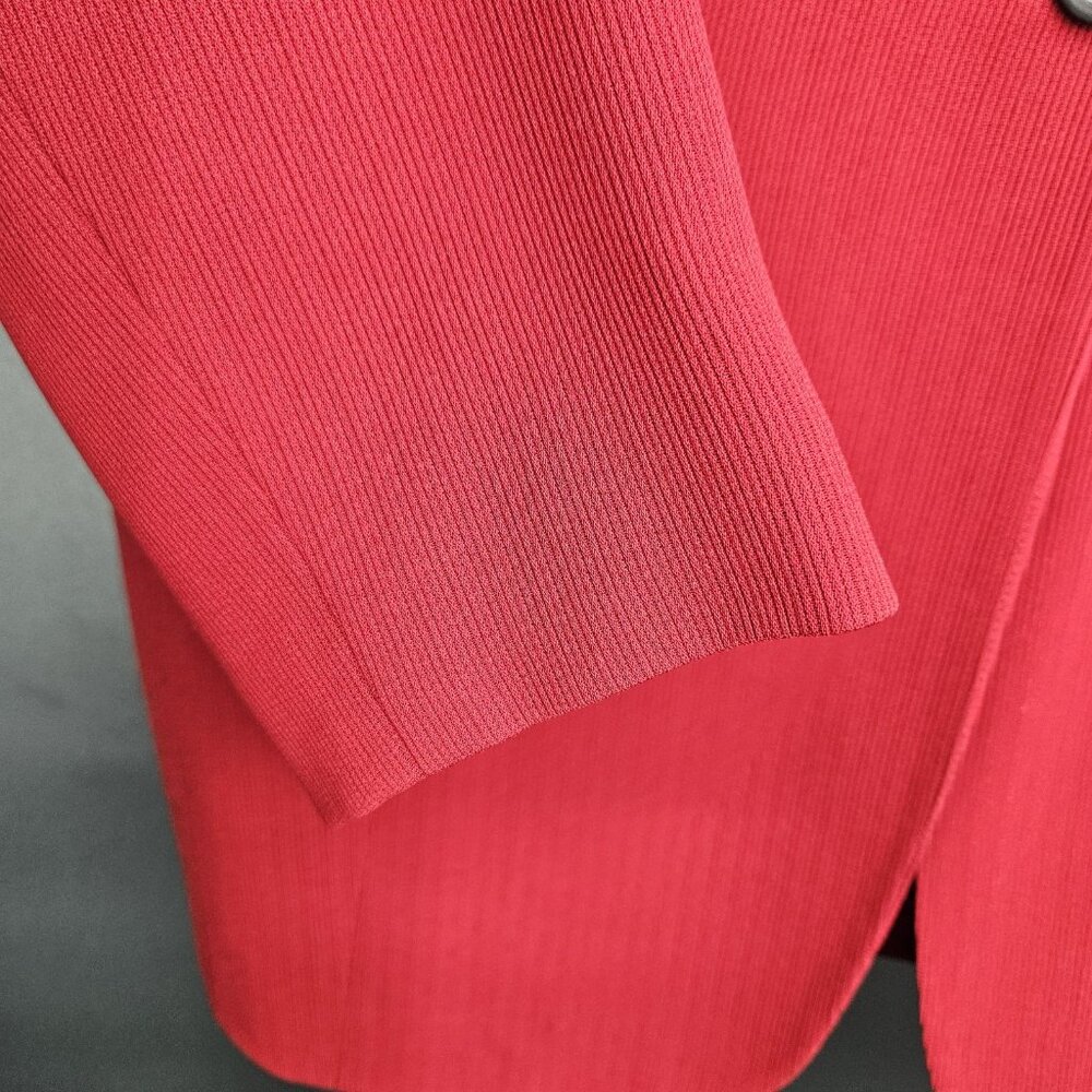 Garfield Marks Blazer Jacket Womens 12 Red Black Collar 4 Button Holiday USA - Picture 7 of 14